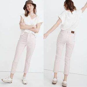 NWT Madewell The Perfect Vintage Jean Garment Dyed Edition Baby Pink Size 25